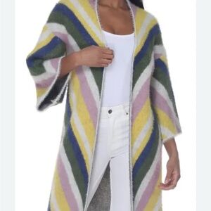 Striped Multicolor Open-Front Sweater